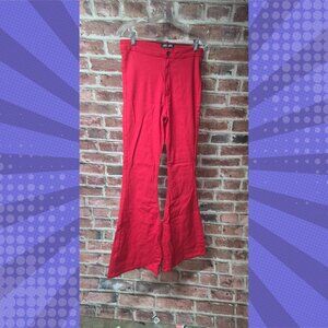 JC JQ Jeans Red Denim Jeggings XL Stretch Flare Pants High Rise Back Pockets